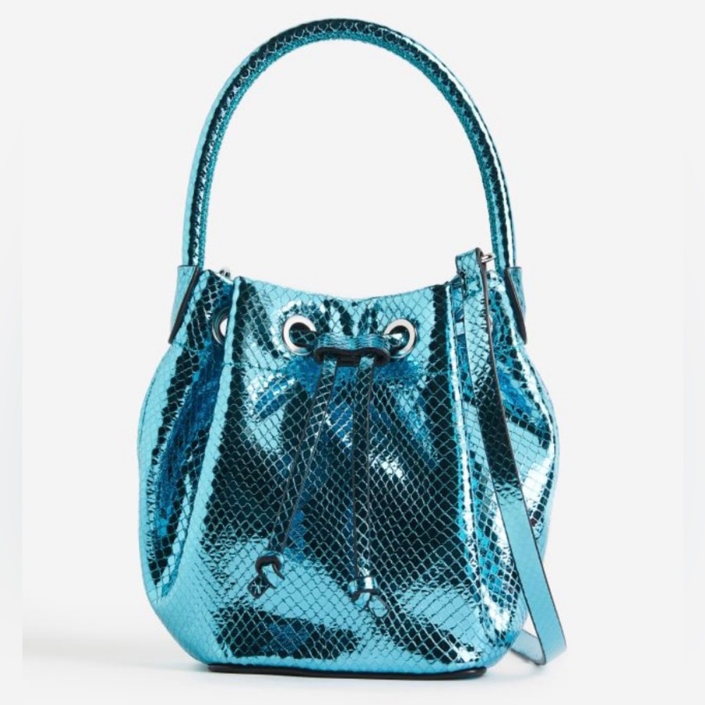 Turquoise bucket bag
